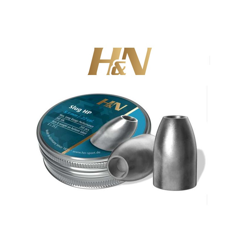H&N Slug HP Pellets Kaliber 5,51 mm - .217 von 1,49 g. Dose mit 200 Pellets.