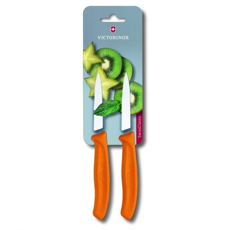 Victorinox Swiss Classic Sierra Orange Tip Kitchen Knives 2 Units
