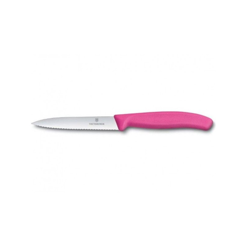 Vegetable knife with serrated edge 10 cm rose