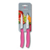 Cuchillo Verduras 2 Unidades Dentado+Liso Rosa 10