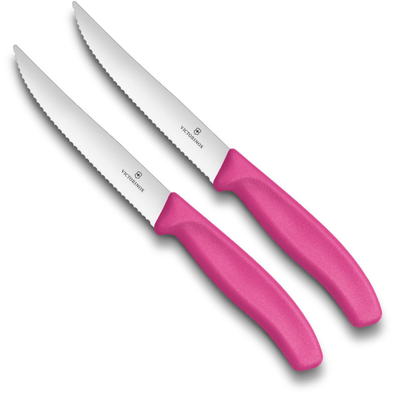 Victorinox Swissclassic juego de cuchillos de carne de 2 piezas rosa