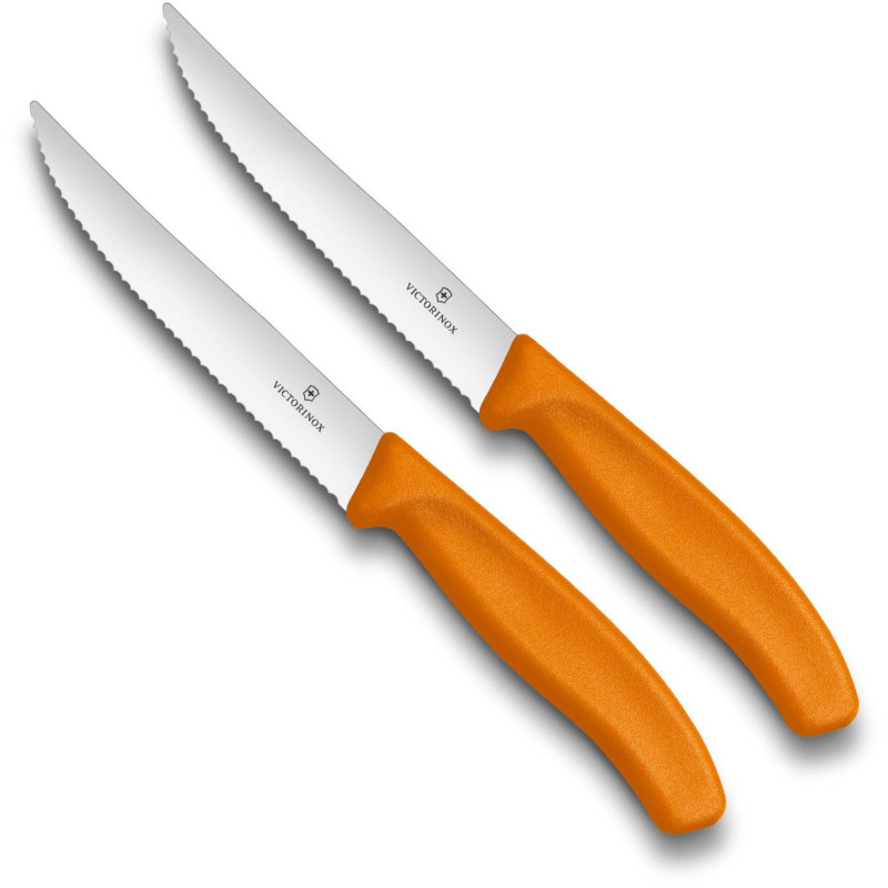 Victorinox Swissclassic juego de cuchillos para carne 2 piezas naranja