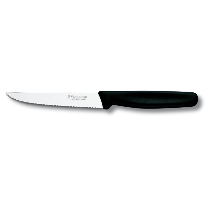 Cuchillo Cocina Victorinox Bistec Punta y Sierra Negro