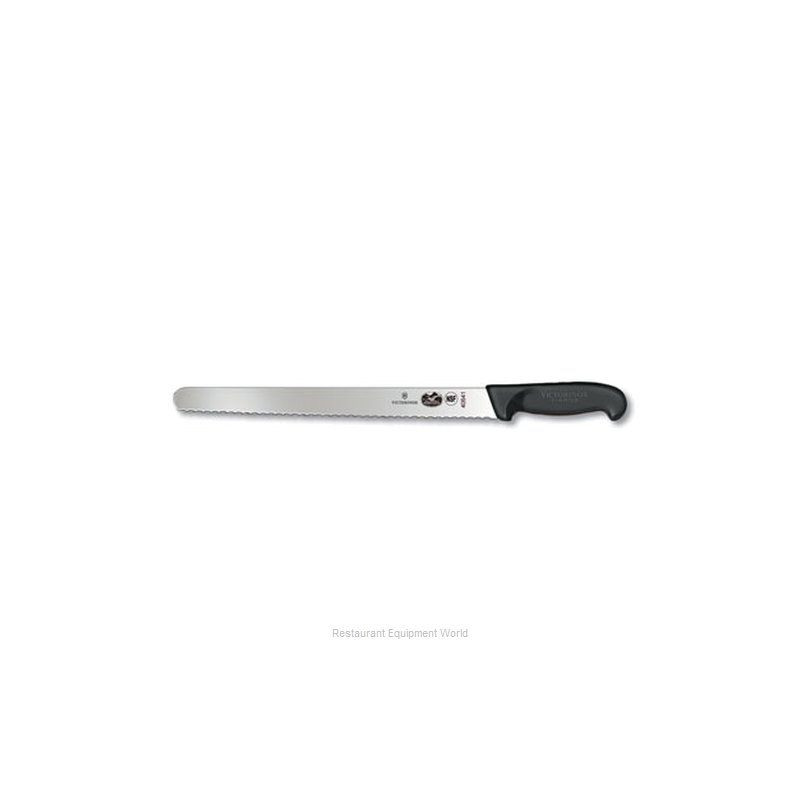 Couteau trancheuse scie à pointe ronde 30cm noir