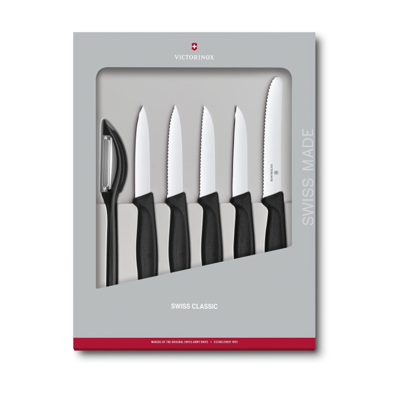 Set di coltelli da cucina Swiss Classic, 6 pezzi Nero