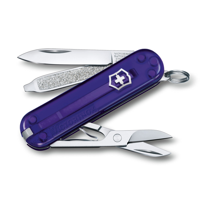 Victorinox Navaja Classic SD Persian Indigo Traslúcido 7 usos