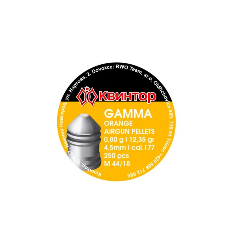 Munizioni Kvintor Gamma Arancione 4,5 mm 250 pezzi