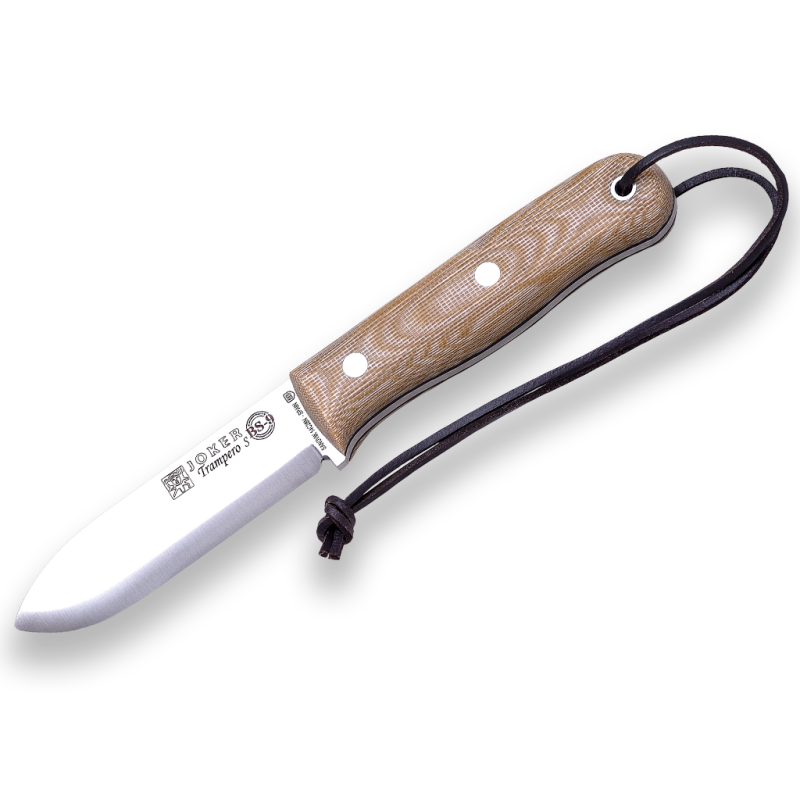 Coltello Bushcraft & Survival Joker Trapper Scandi in Micarta Beige