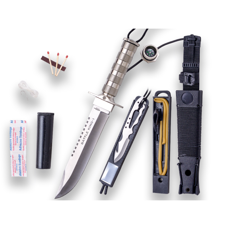 Aluminium Handle With Survival Kit 25 Cm Stainless Steel Blade Length Jkr Survival Knife Battle King I