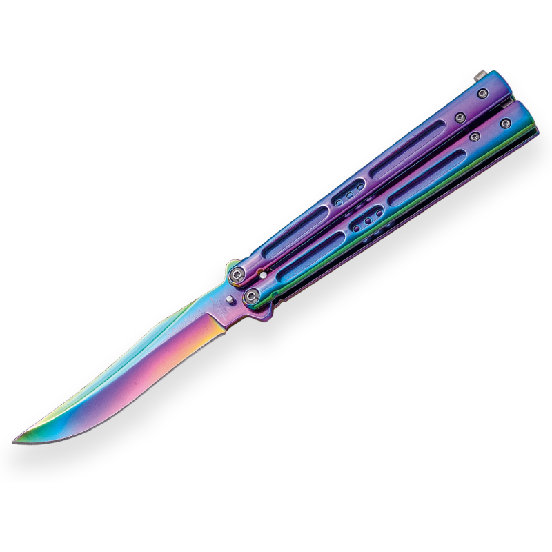 Butterfly Knife Jkr Aluminum Handle And 10,5 Cm Stainless Steel Blade Length