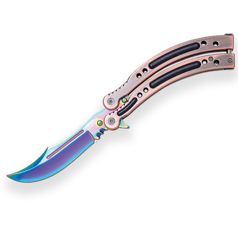 Coltello a ventaglio JKR Counter Strike Go impugnatura in alluminio e lama in acciaio inossidabile da 10 cm