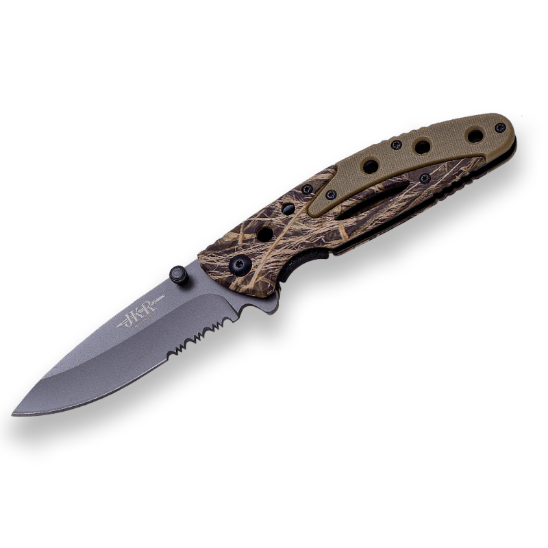 Coltello sportivo con apertura manuale, lama in acciaio inox da 8,5 cm e impugnatura in alluminio e fibra