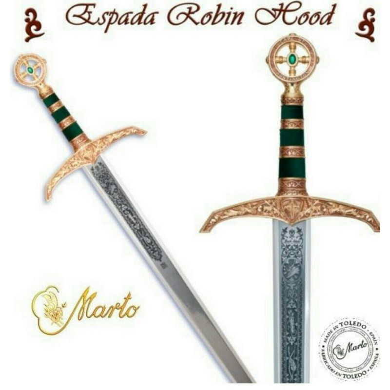 Espada Robin Hood Oro Grabada Profundo