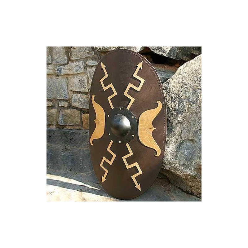 801068 Wooden Oval Roman Shield