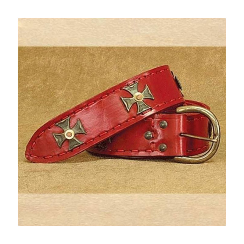 Medieval Wide Red Leather Belt - Ref 200680