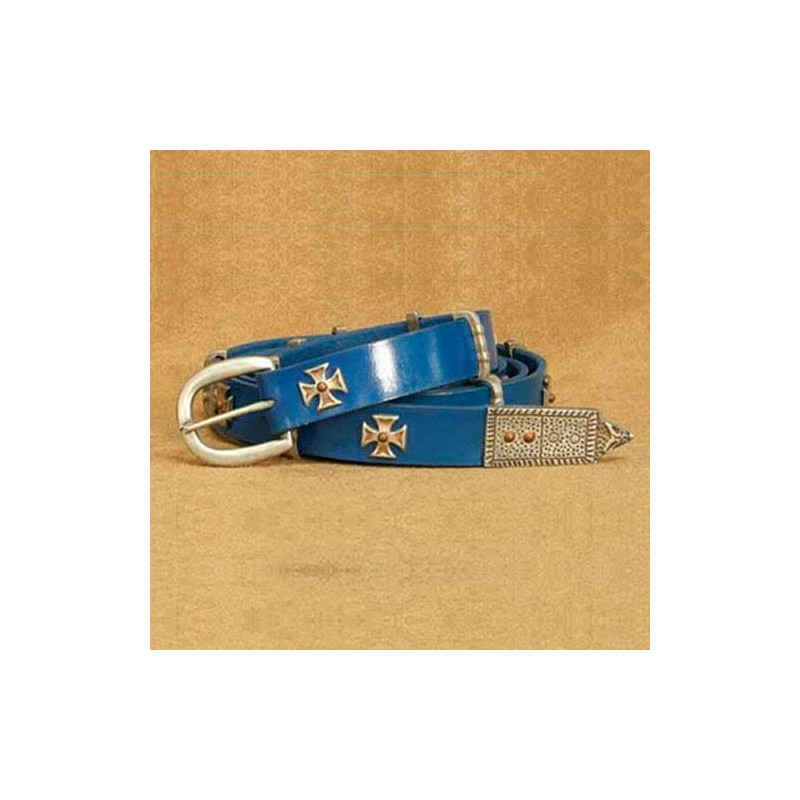 Medieval Knight Belt - Blue Leather - Ref 200880