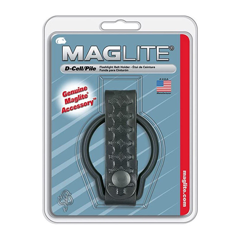 Belt ring with engraved leather for Maglite flashlights