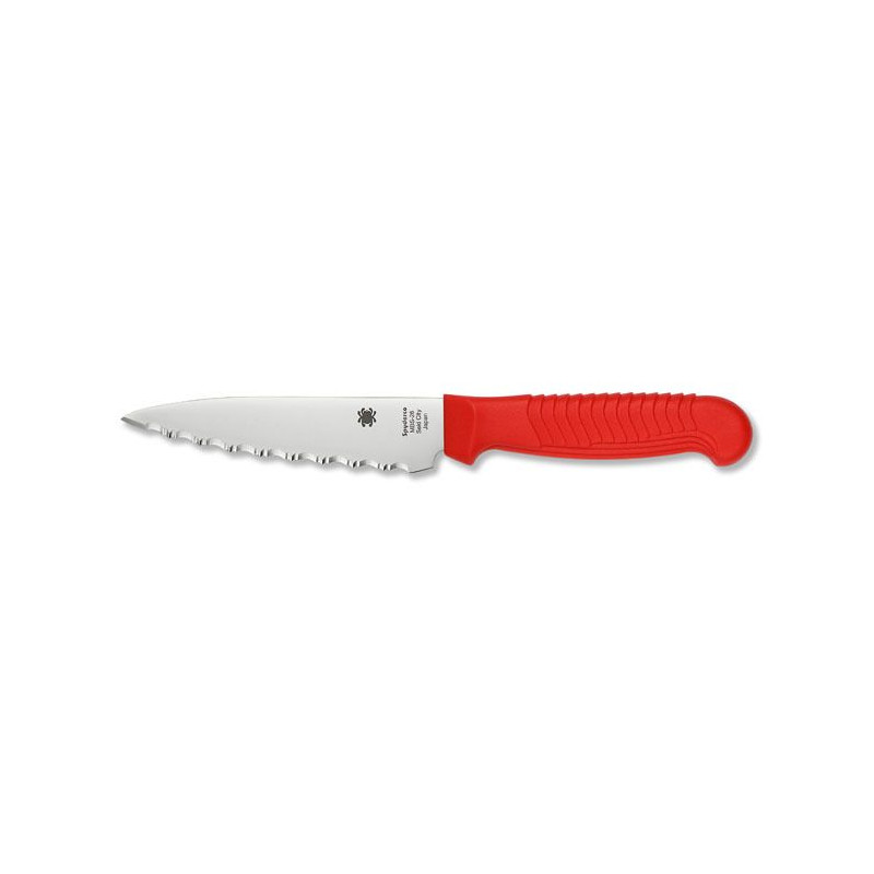 Spyderco K05Sbk gezacktes Spitzenmesser 11,4 cm rot