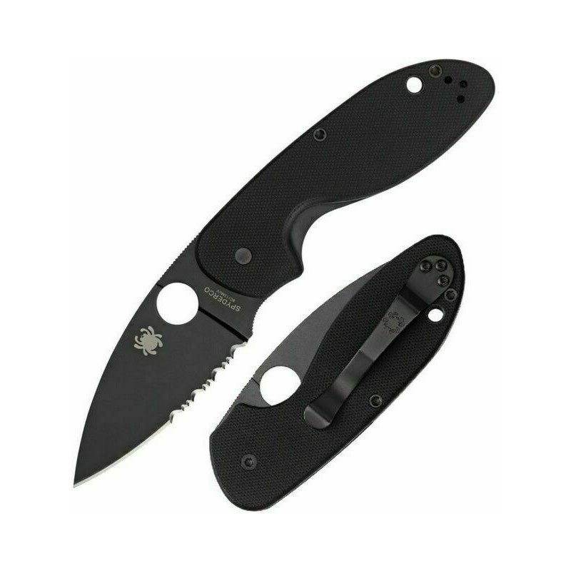 Spyderco Efficient Combined Edge Black Knife