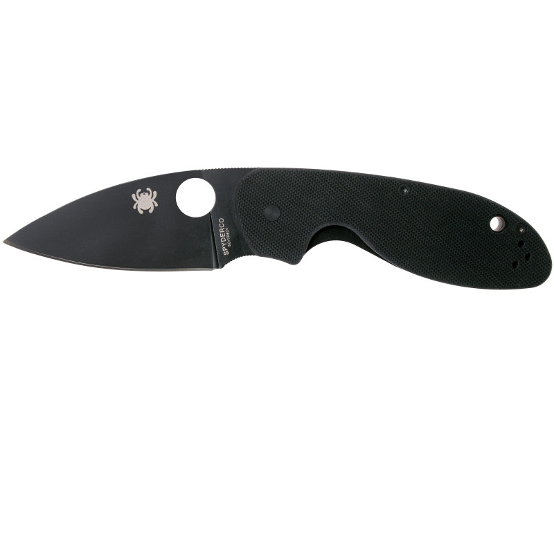 Efficiente coltello tascabile SPYDERCO nero con bordo affilato