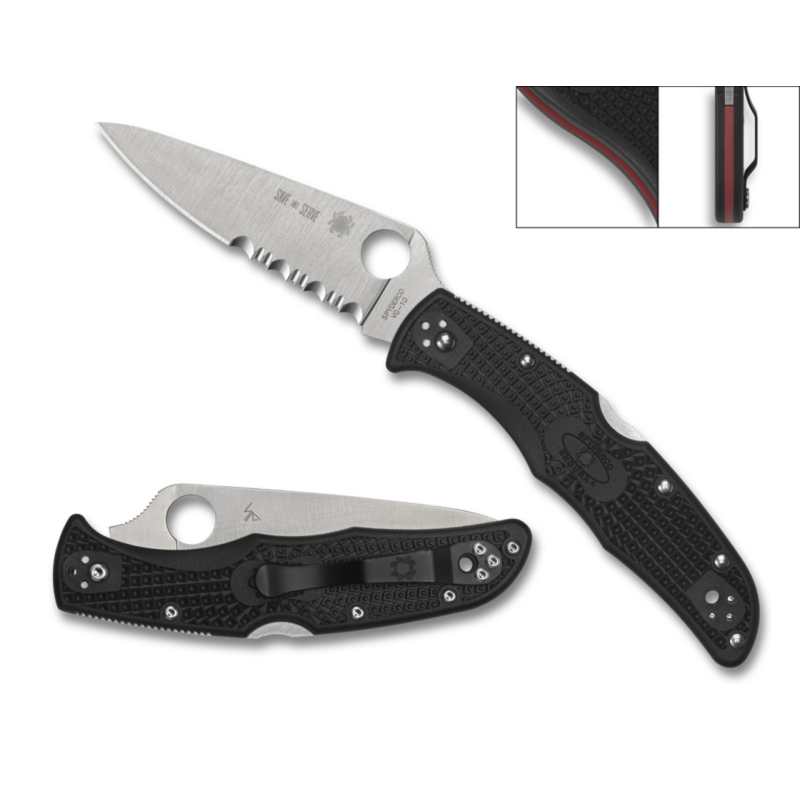 C10Fpsbkrd-Endura 4 Couteau de poche Red Line SPYDERCO