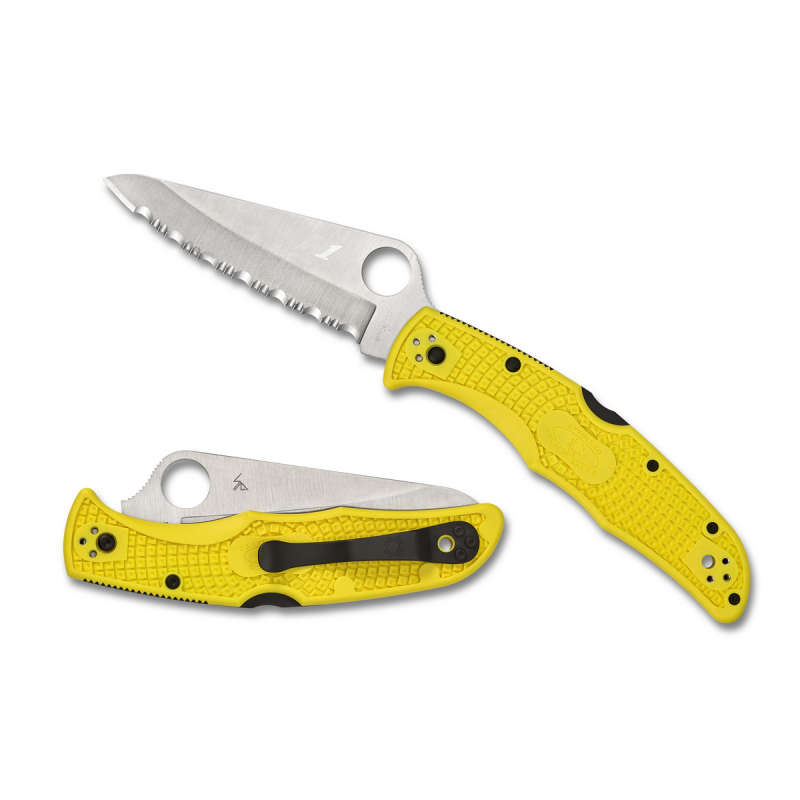 Spyderco Pacific Salt 2 Scie à couteau de poche jaune C91Syl2