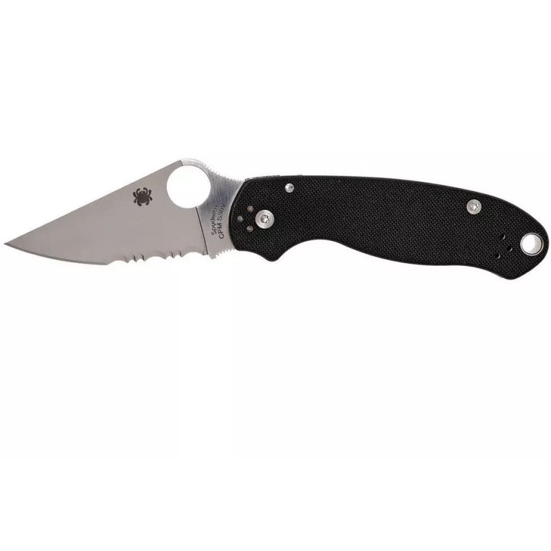 Spyderco para 3 canivetes C223Gps parcialmente serrilhados, lâmina de cetim