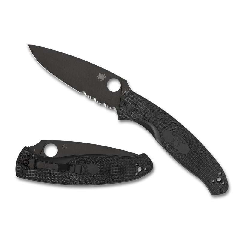 Spyderco Resilience Lightweight Black C142Psbbk Frn Partially Serrated Knife