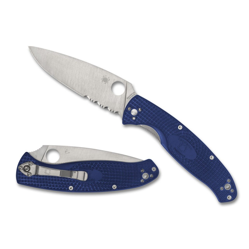 Spyderco Resiliência Ltwt Faca C142Psbl Cetim 4.2 S35Vn Comboedge Blade Azul