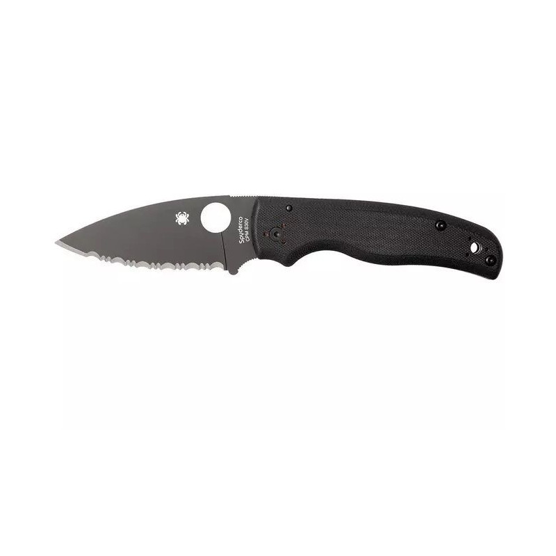 Spyderco Shaman C229Gsbk Serrated Knife, Salt Glesser Design