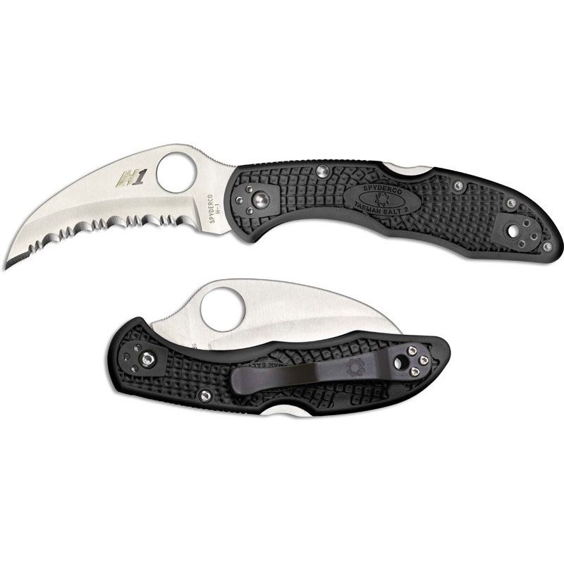 Couteau de poche Tasman Salt 2 Black Sharp Saw SPYDERCO