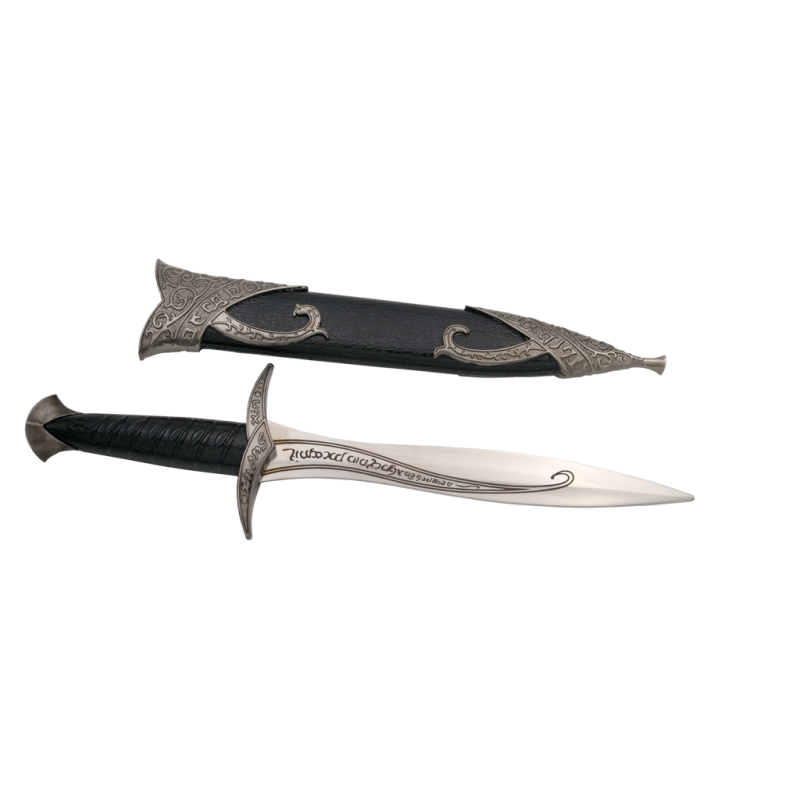 Dolch 16127 Frodo inoffizielle Replik, Knauf und Schild sind aus Nickel und der Griff ist schwarz