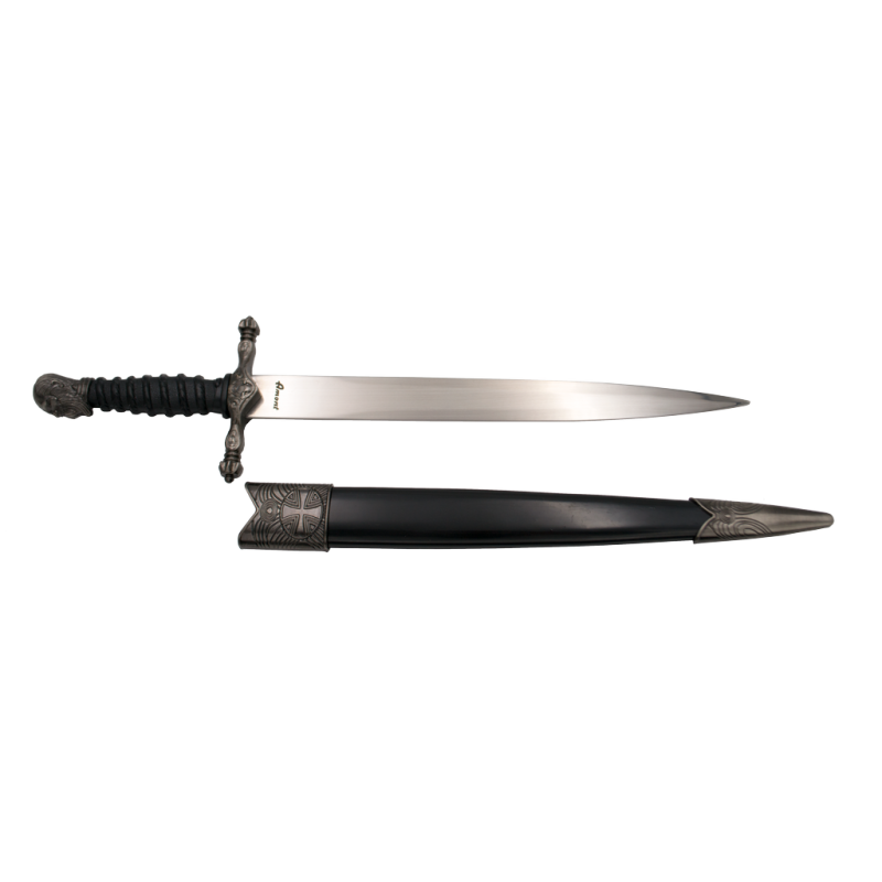 Dagger S0510 Templar the pommel contains a face in nickel color