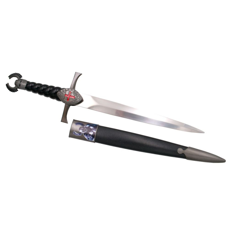 Templar dagger S0262 the pommel is finished with a dark nickel helmet