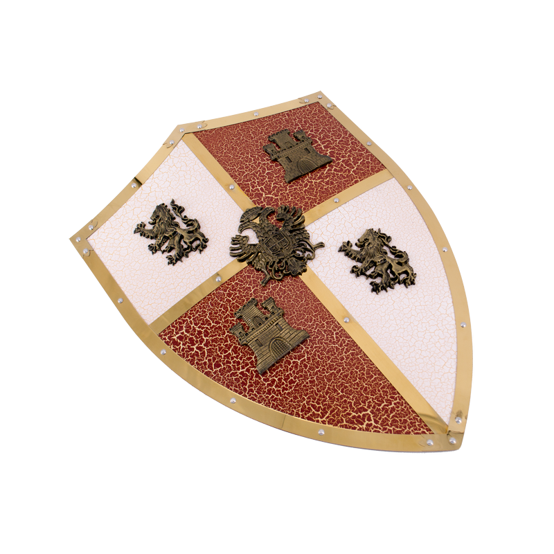 Shield S4005 metallic shield white and red background with the double-headed eagle of Toledo in the center