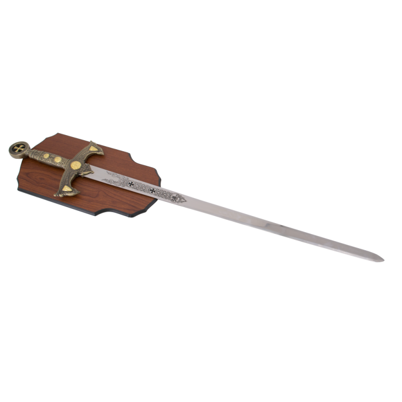 Espada 29184DR Modelo de espada Templaria con acabados dorados