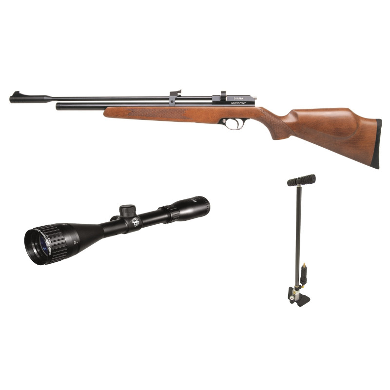 FUCILE PCP DIANA STORM RIDER 4.5MM - CANNOCCHIALE DIANA 3-9x40 - POMPA DI CARICA DIANA