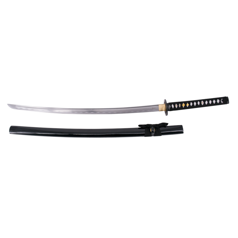 Functional Katana S5001 of 105 cm AISI 1045 carbon steel blade with edge with black sheath