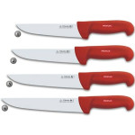 3 CLAVELES RED PROFLEX BUTCHER KNIVES