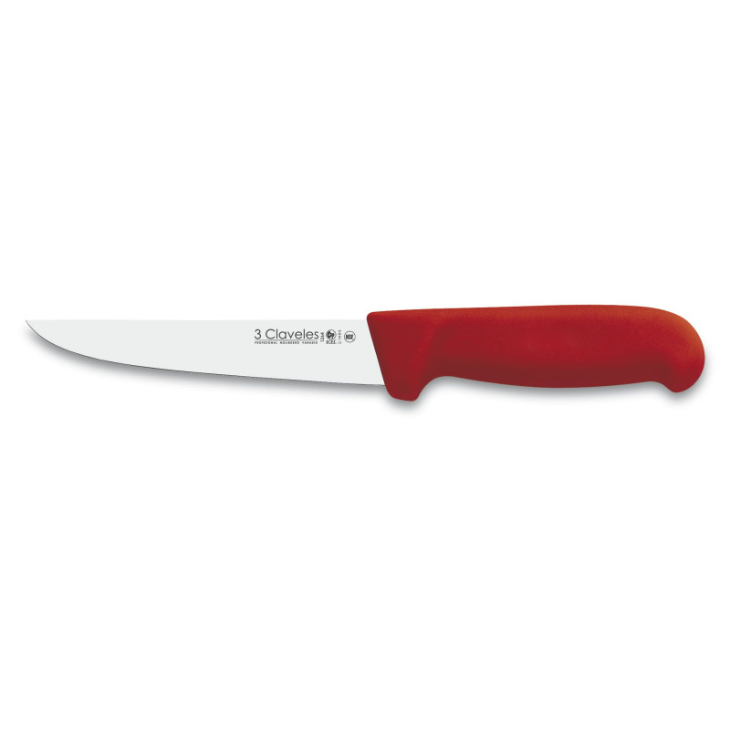 RED STAINLESS STEEL NARROW BUTCHER KNIFE 15 cm - 6 FH 3C