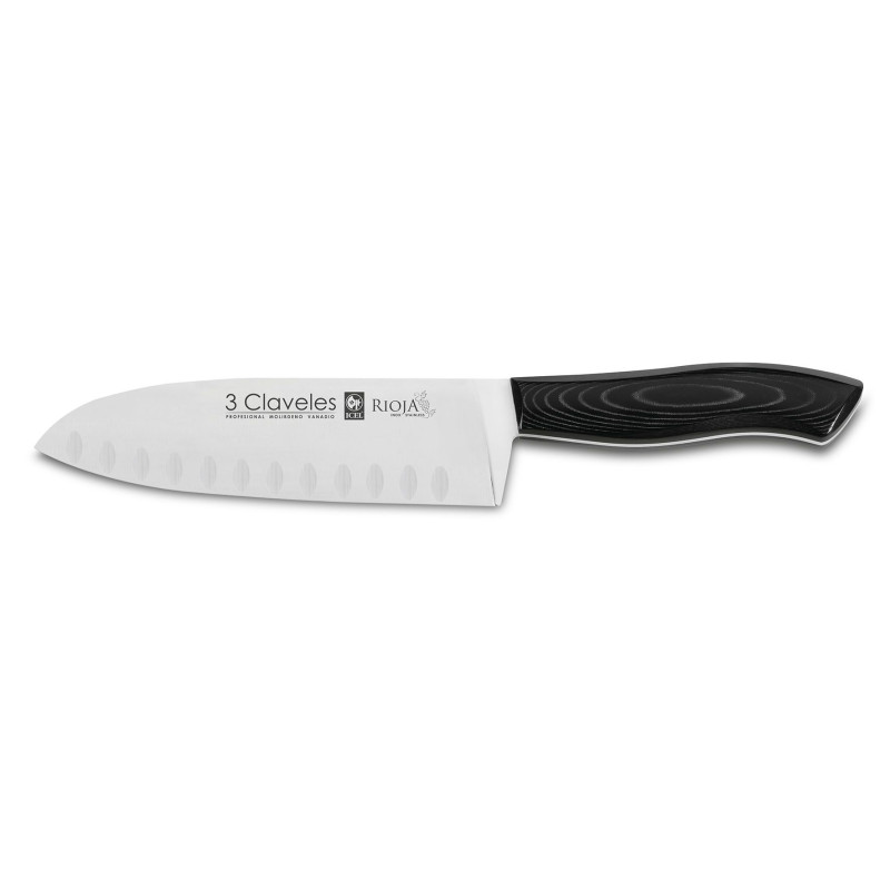 CUCHILLO SANTOKU ALVEOLADO RIOJA 18 cm - 7 E 3C