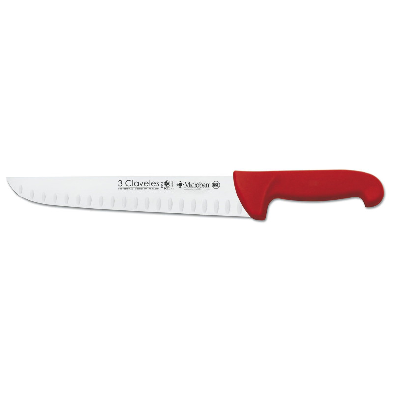 CUCHILLO CARNICERO ALVEOLADO PROFLEX ROJO 26 cm - 10,5 FH 3C