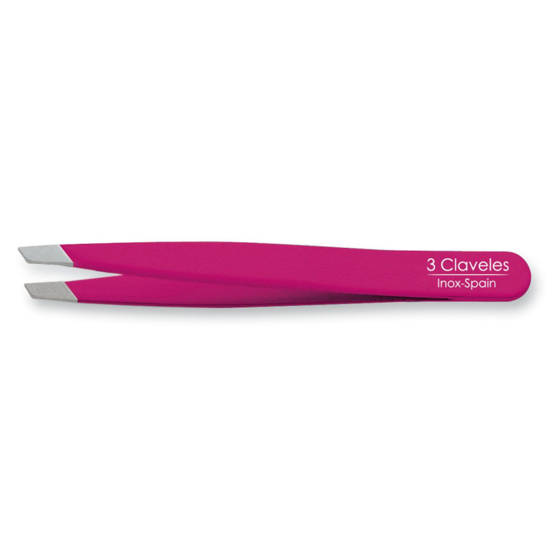 PINZA INOX P.SESGADA ROSA 9 cm. D 3C