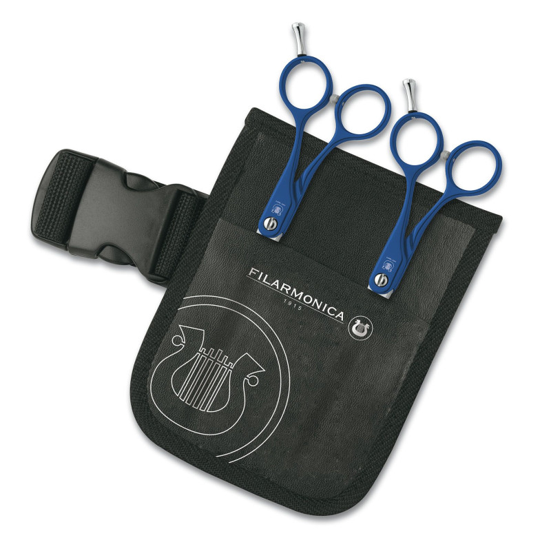 KIT TESOURA HAIRT. ALUMÍNIO AZUL 5.5 FIL