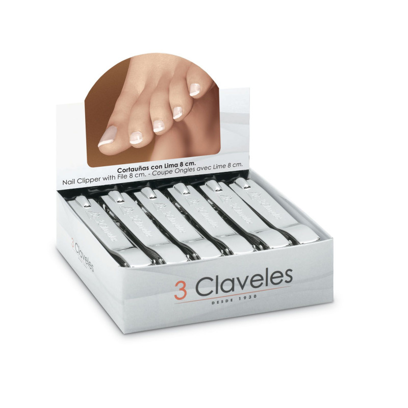 NAIL CLIPPER WITH FILE 8 CM BOX 12 U 3C