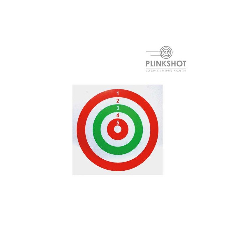 Package 100 targets red-green Plinkshot 14x14cm
