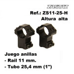 Monturas Zasdar Altura Alta  &Oslash25 mm / rail 9