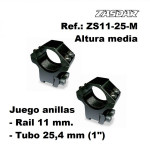 Monturas Zasdar Altura Media &Oslash25 mm / rail 9