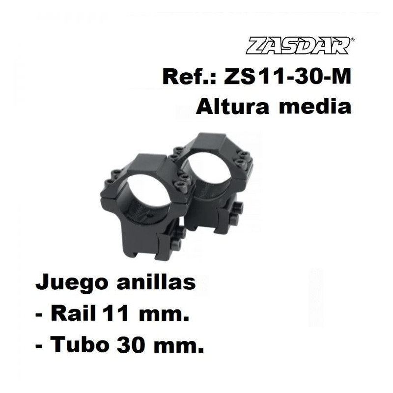 Monturas Zasdar Altura Media &Oslash30 mm rail 9-11 mm