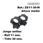 Zasdar Medium Height Mounts &Oslash30 mm rail 9-11 mm